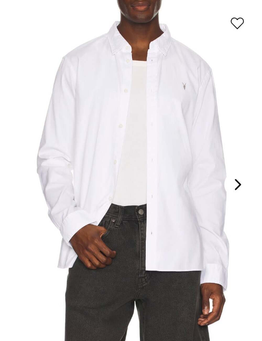 Allsaints NWT Redondo Long Sleeve Shirt in White Men's Size Medium Button Down